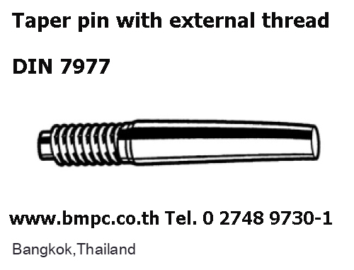 Taper pin with external thread, pin key, สลักเทเปอร์ปลายเกลียวตัวผู้